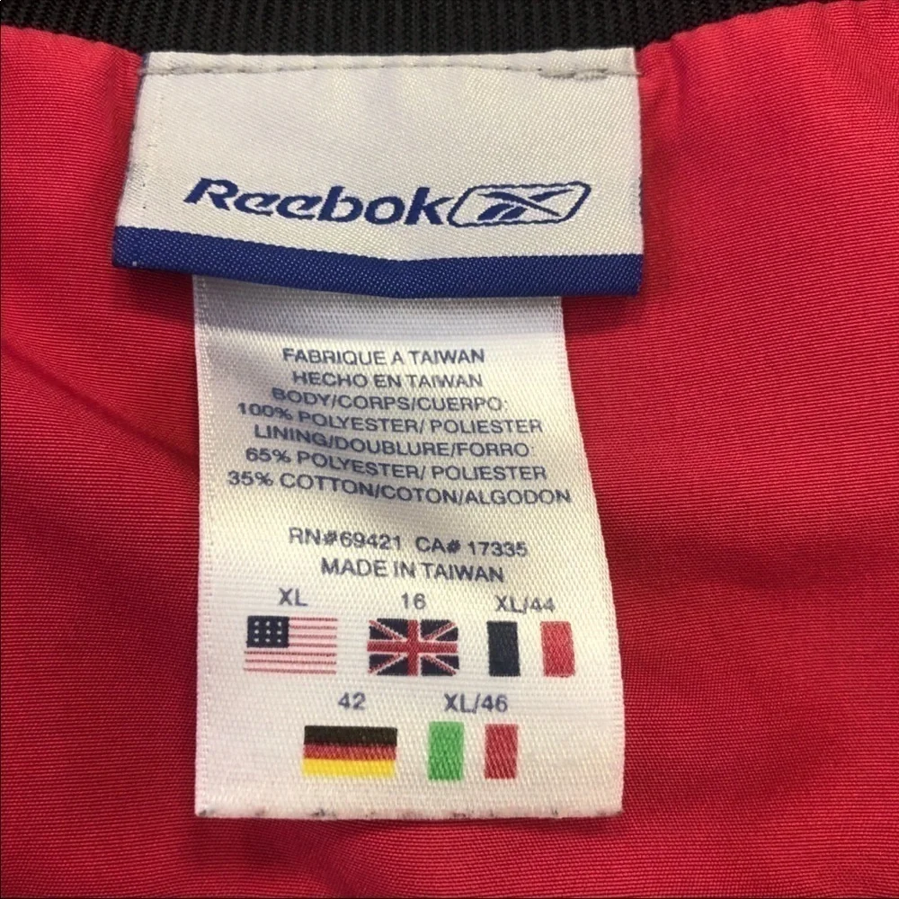 Vintage Reebok Pink and Black Full Zip Jacket Windbreaker Swishy Suit - Picture 6 of 9